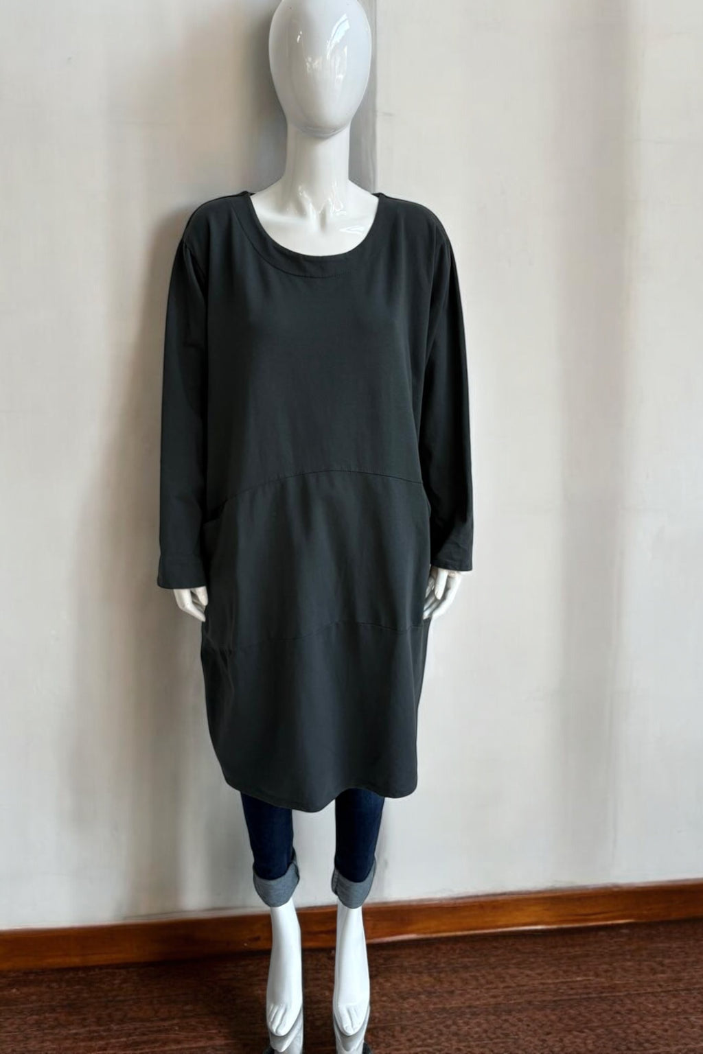 Made in Italy Cocoon Sweat Tunic Dress Lagenlook