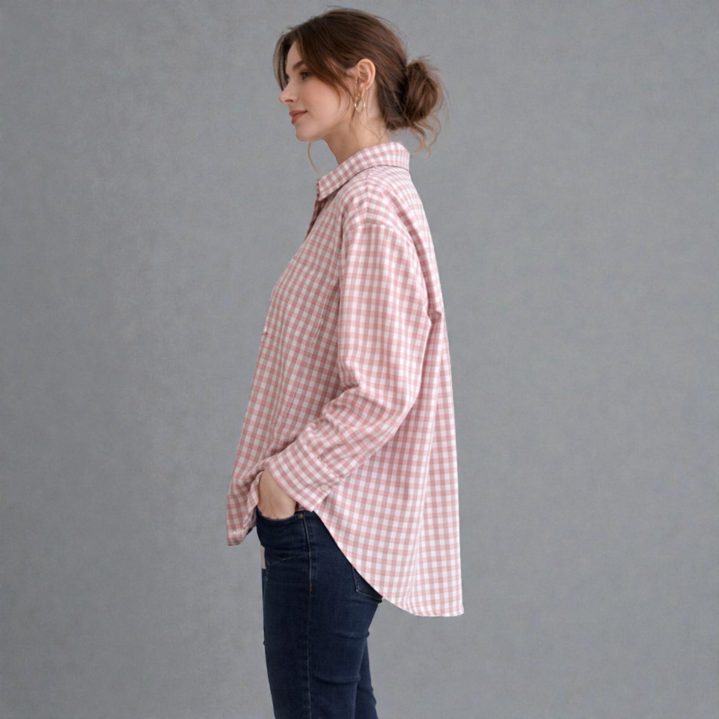 Made In Italy Gingham Button Up Shirt