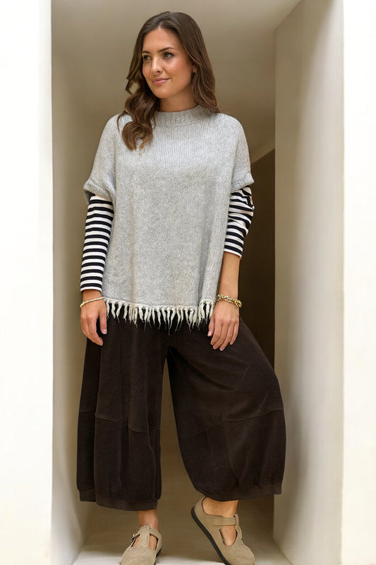 Wool Sleeveless Knitted Tassel Jumper