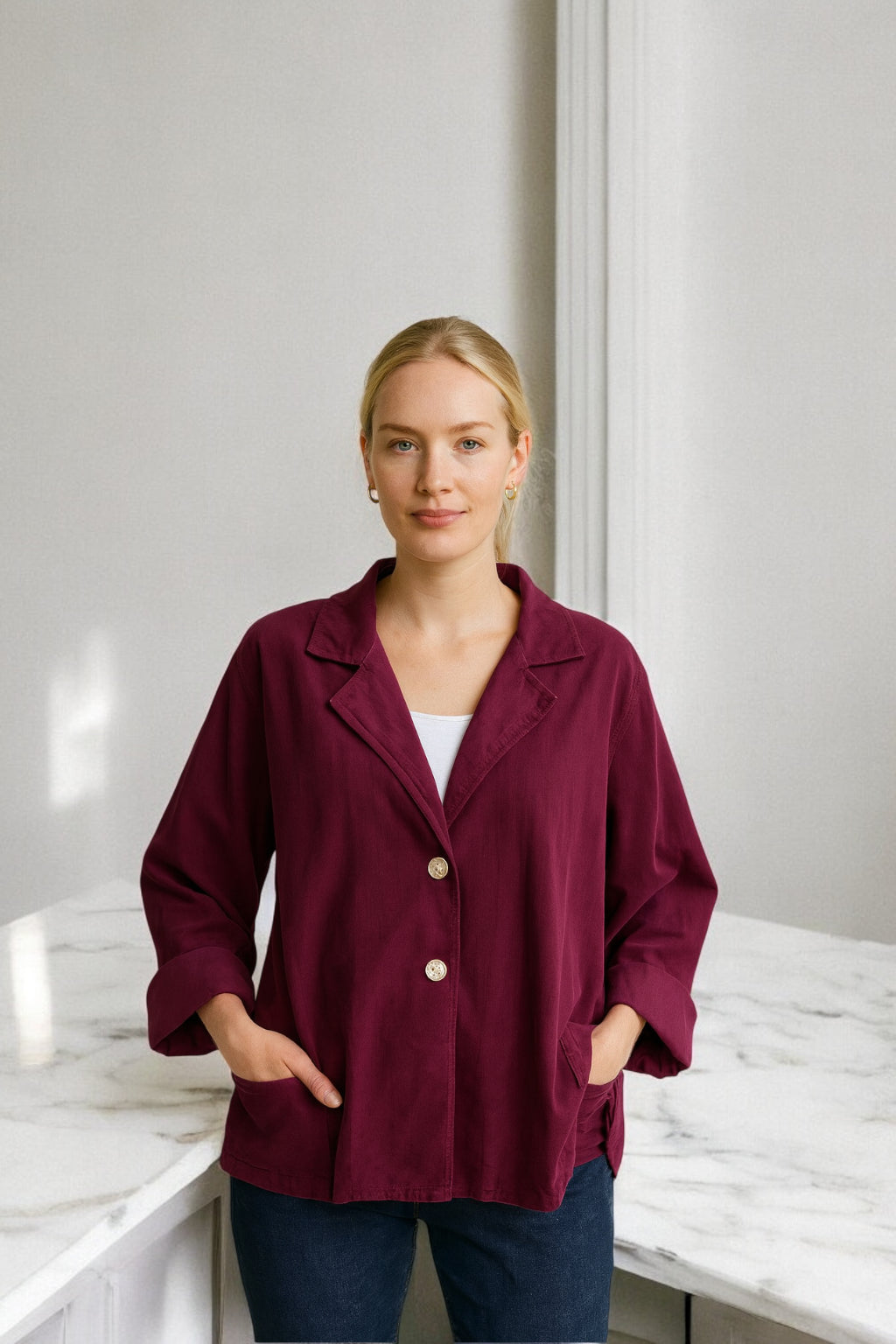 Made in Italy Corduroy Button Jacket