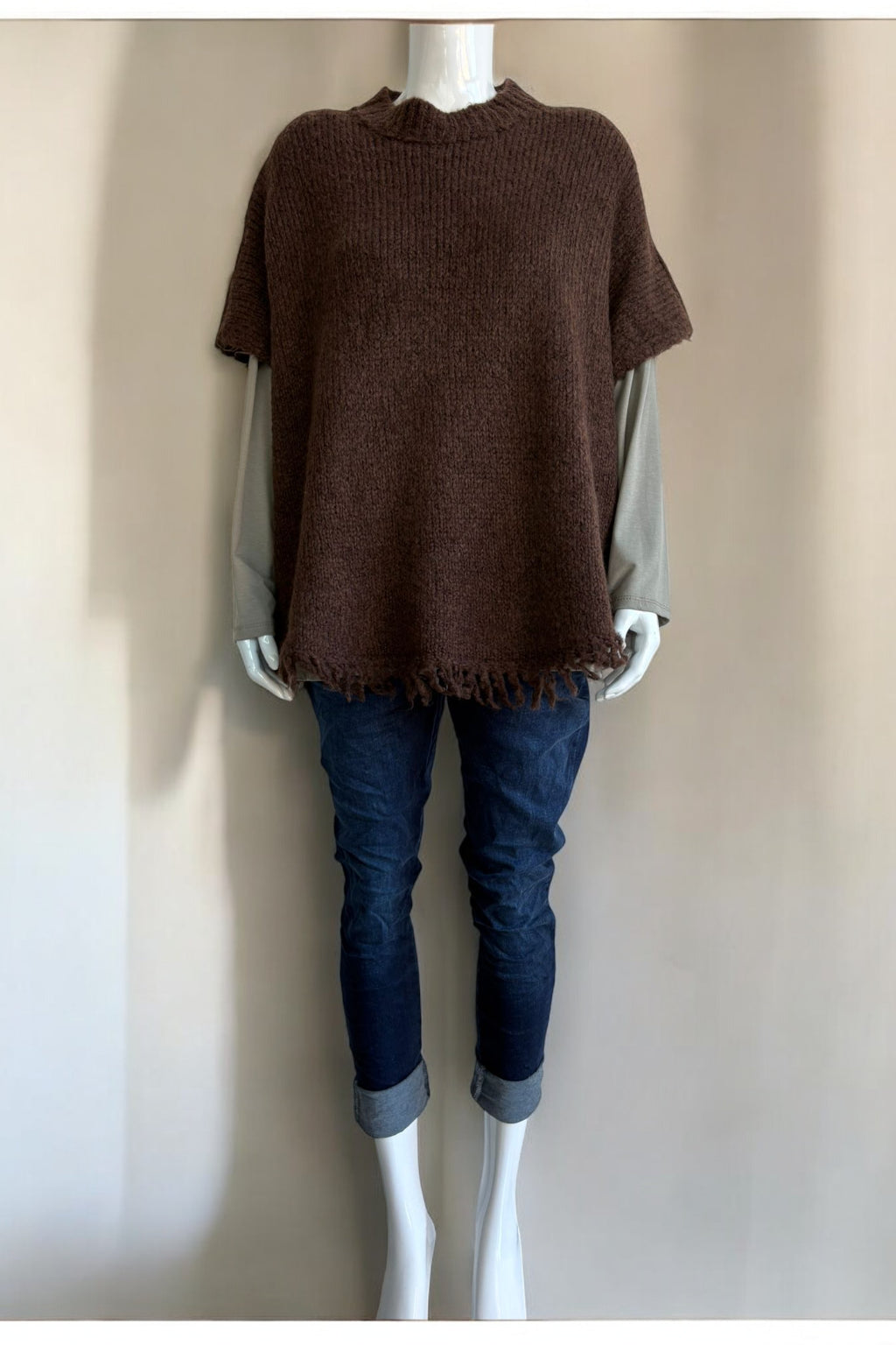 Wool Sleeveless Knitted Tassel Jumper