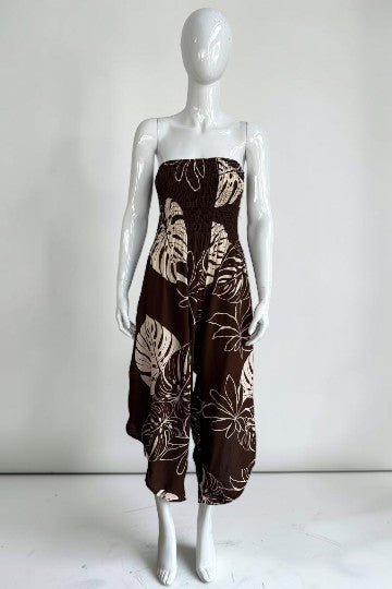 Made in Italy Shirred Elasticated Bandeau Jumpsuit