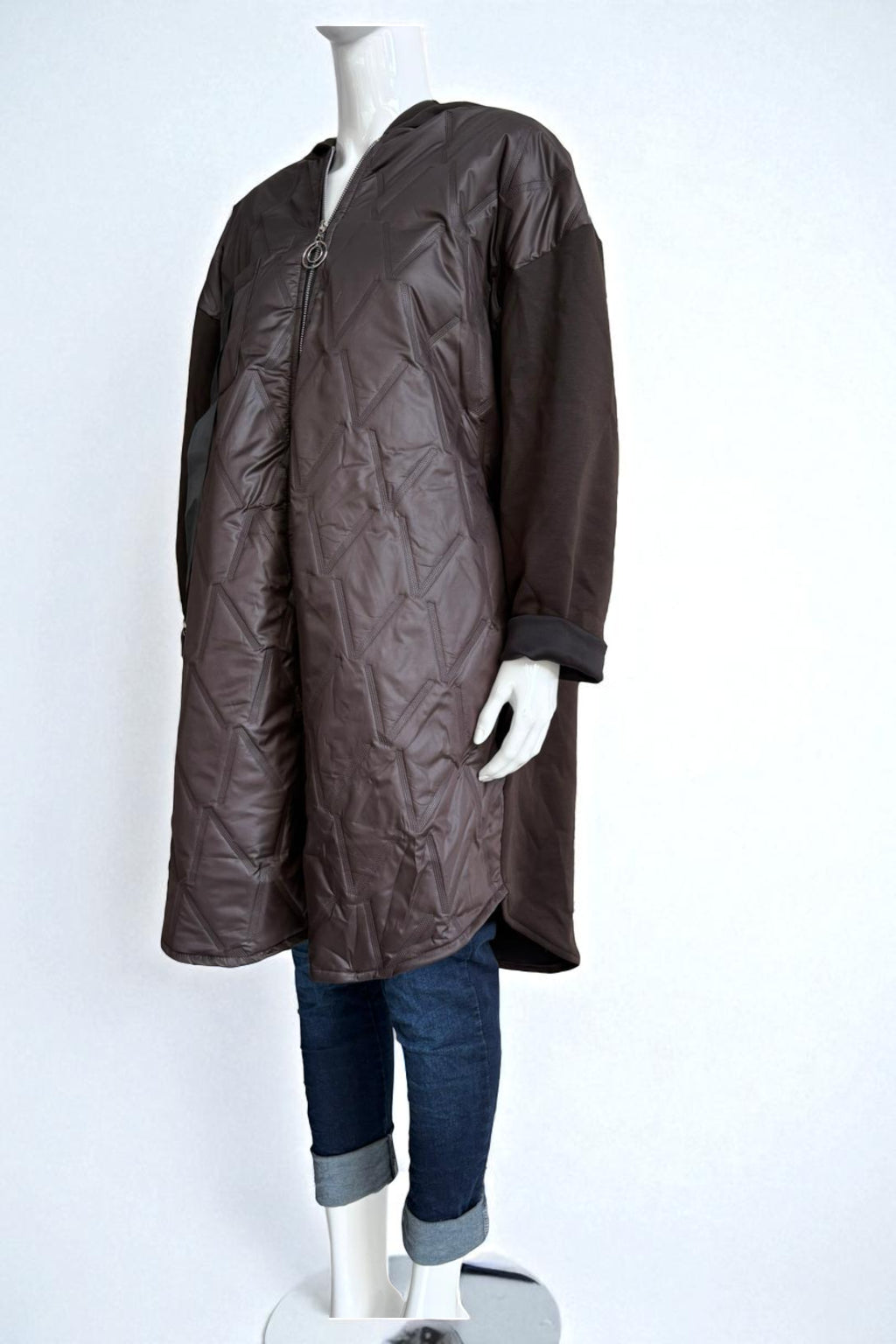 Women's Quilted Puffer Jacket with Zip Closure