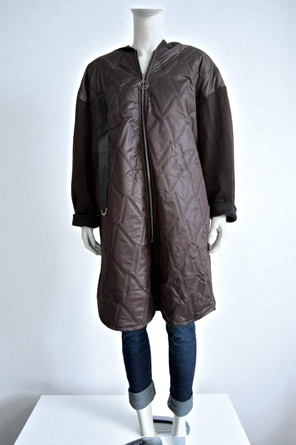 Women's Quilted Puffer Jacket with Zip Closure
