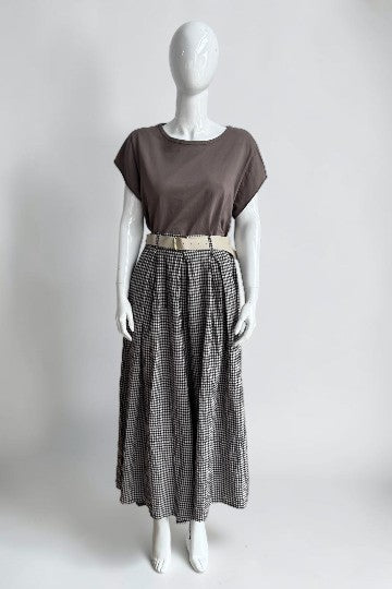 Gingham Palazzo Pant Lagenlook
