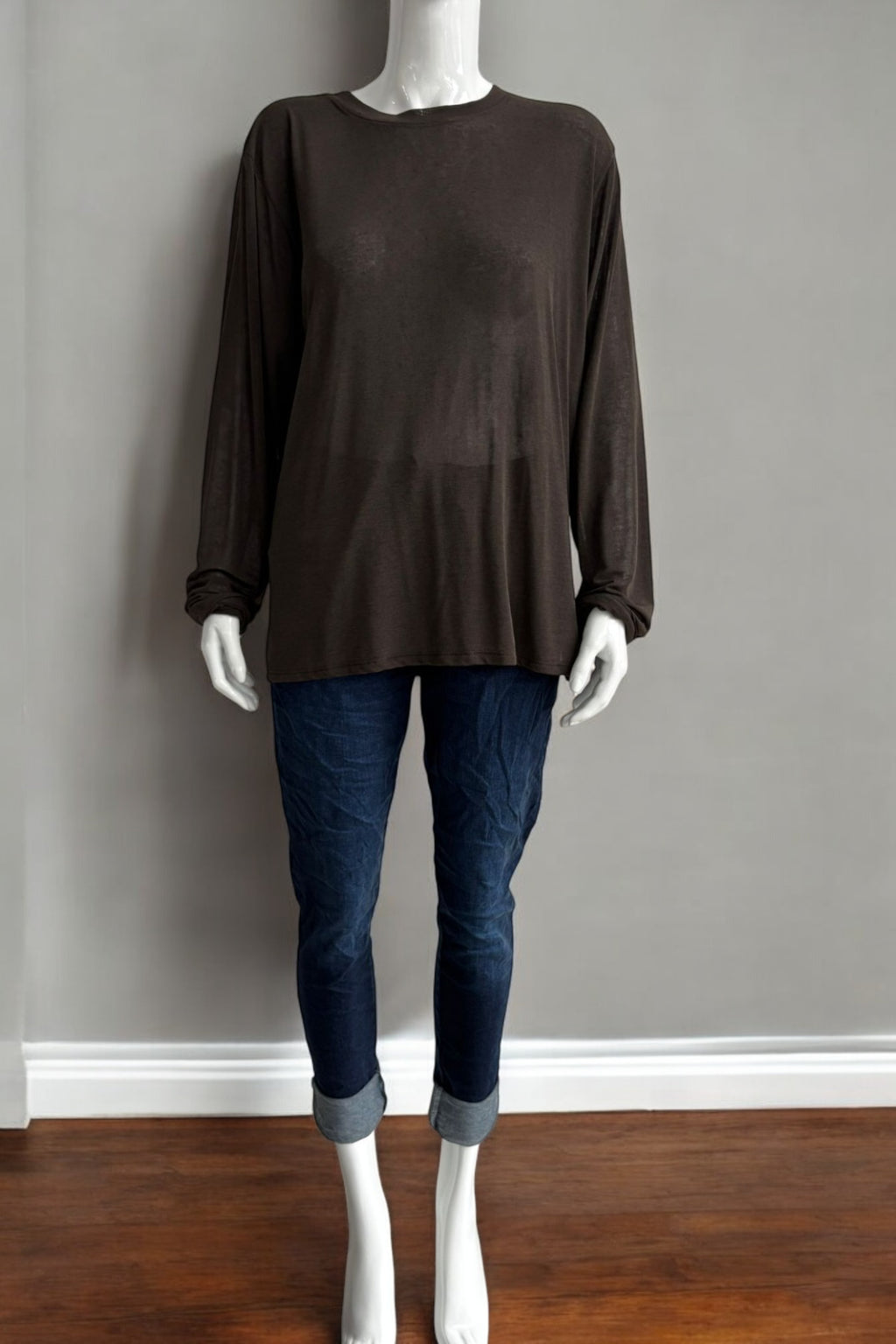 Cashmere Fine Knit Long Sleeve Top