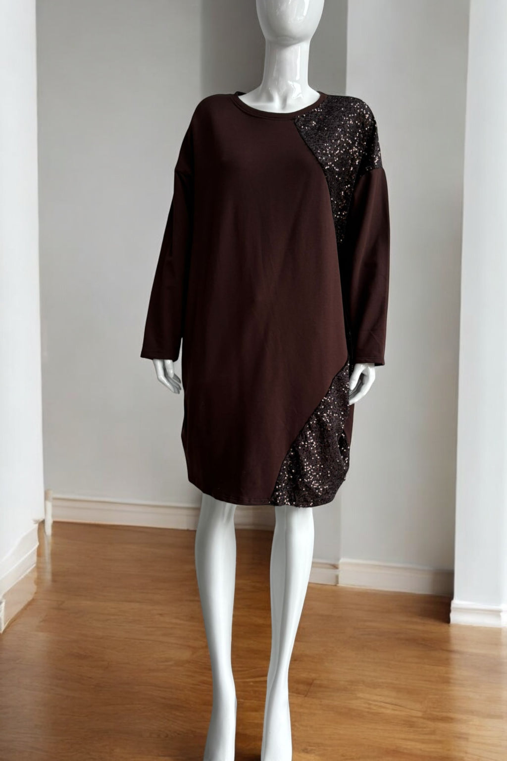 Made in Italy Sequin Trim Dress Partywear