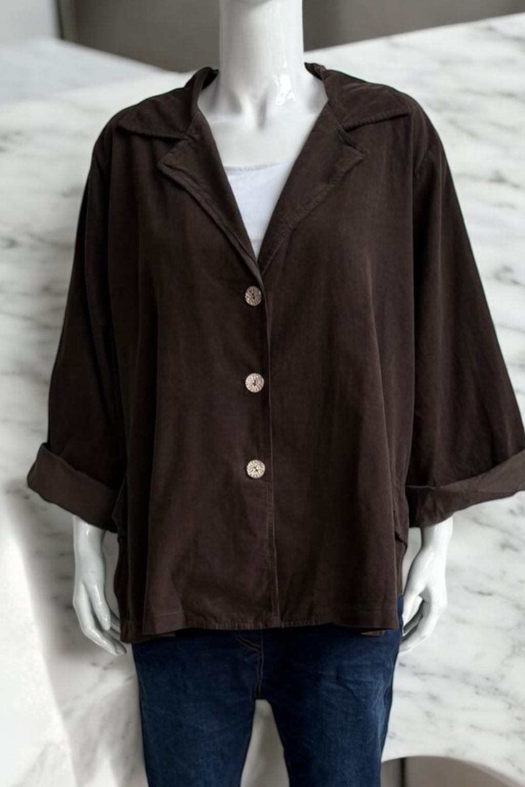 Made in Italy Corduroy Button Jacket