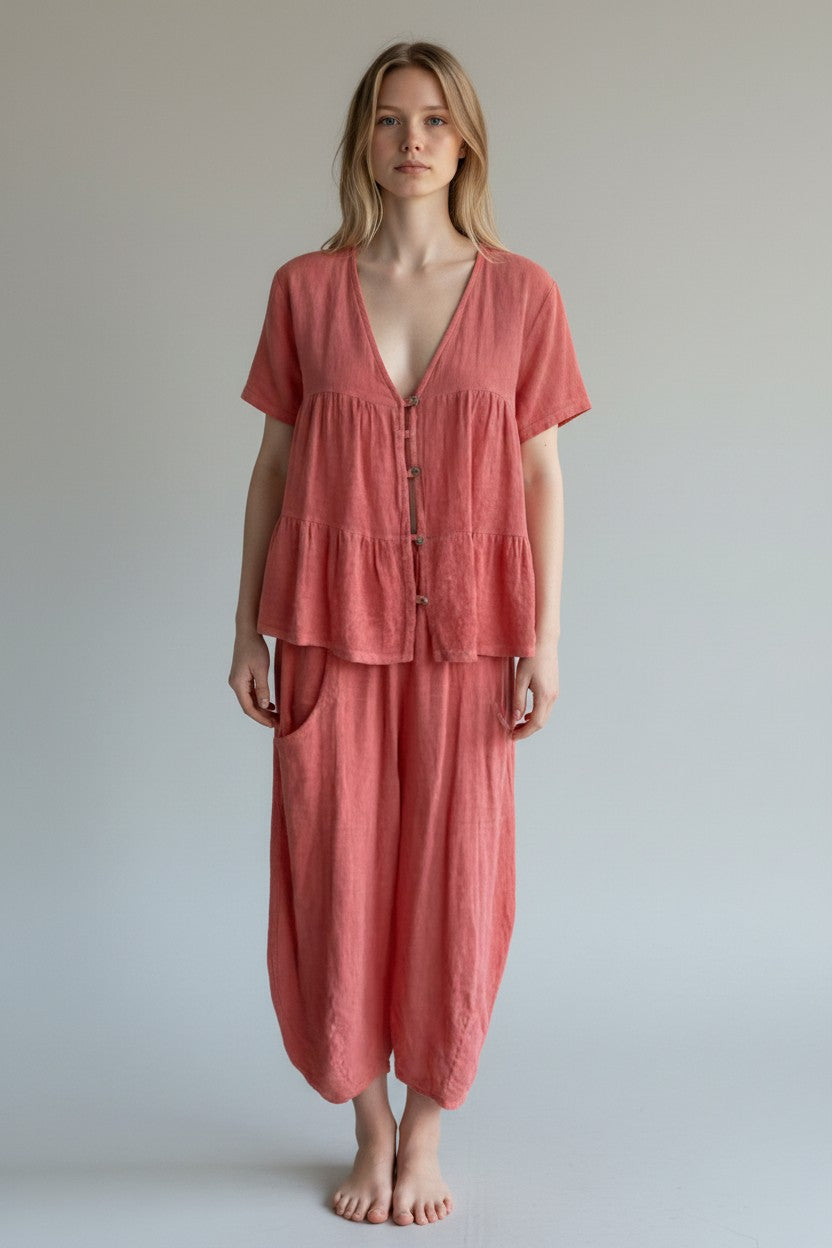 Linen Barrel Lag Pant Lagenlook