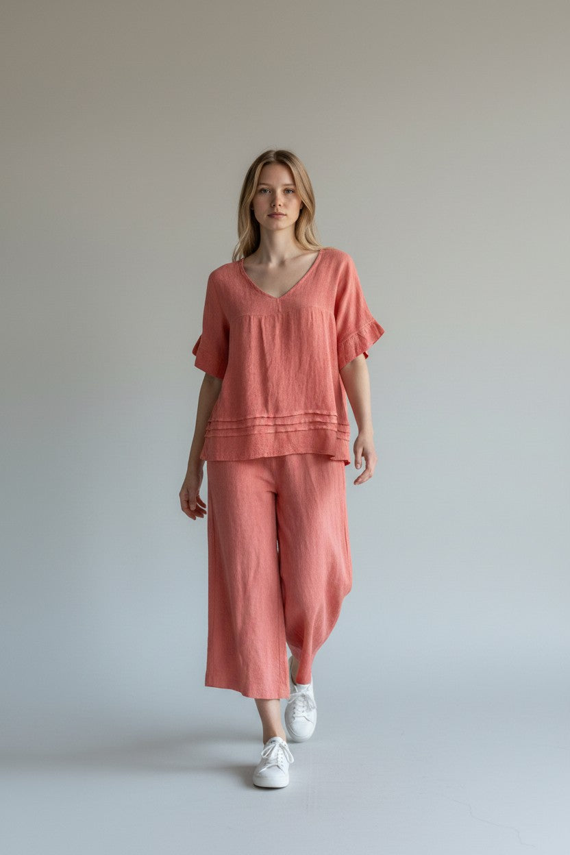 Linen Smock Top Lagenlook