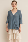 Women's One Button Twist Mesh Top