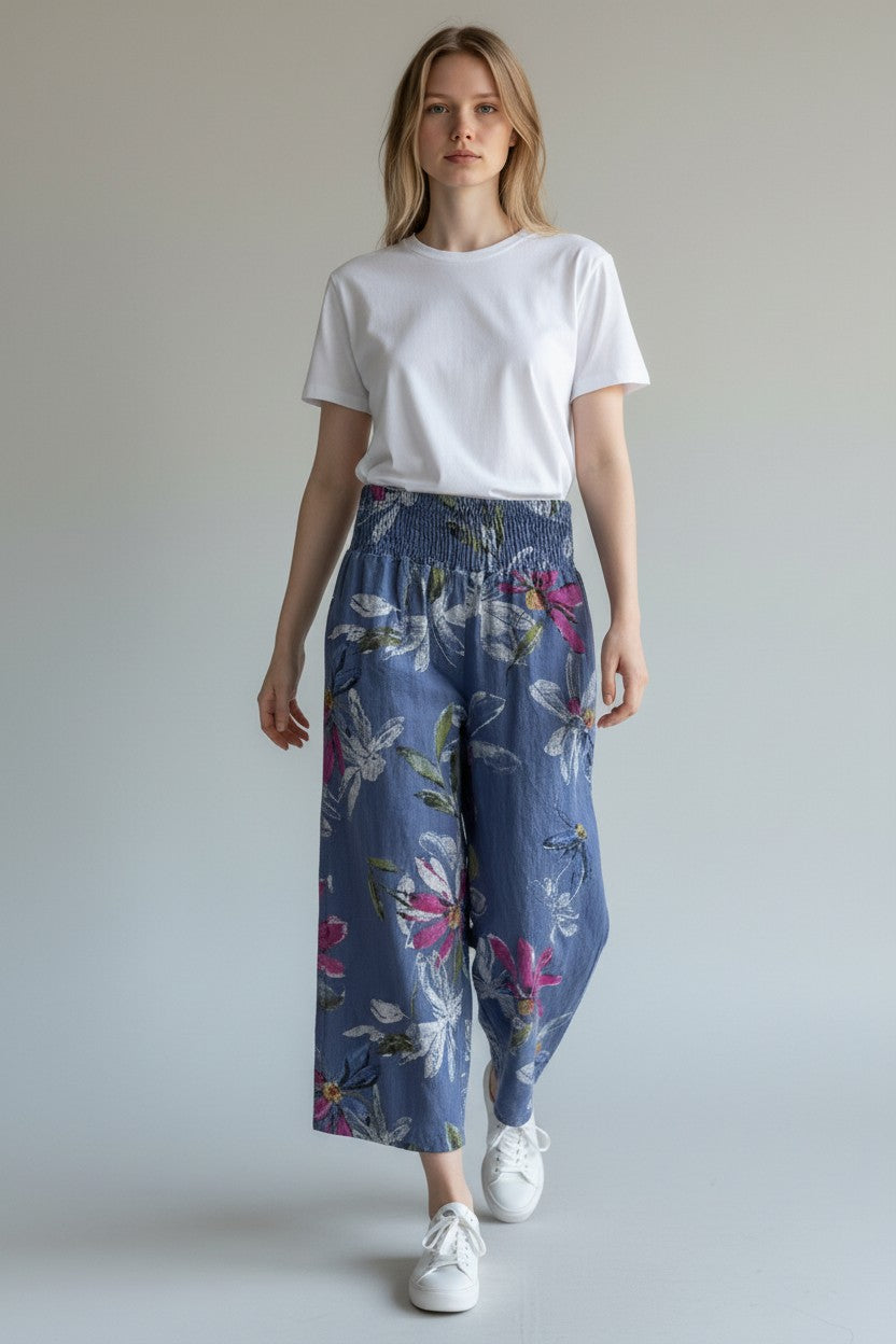 Made in Italy Print Cotton Pant
