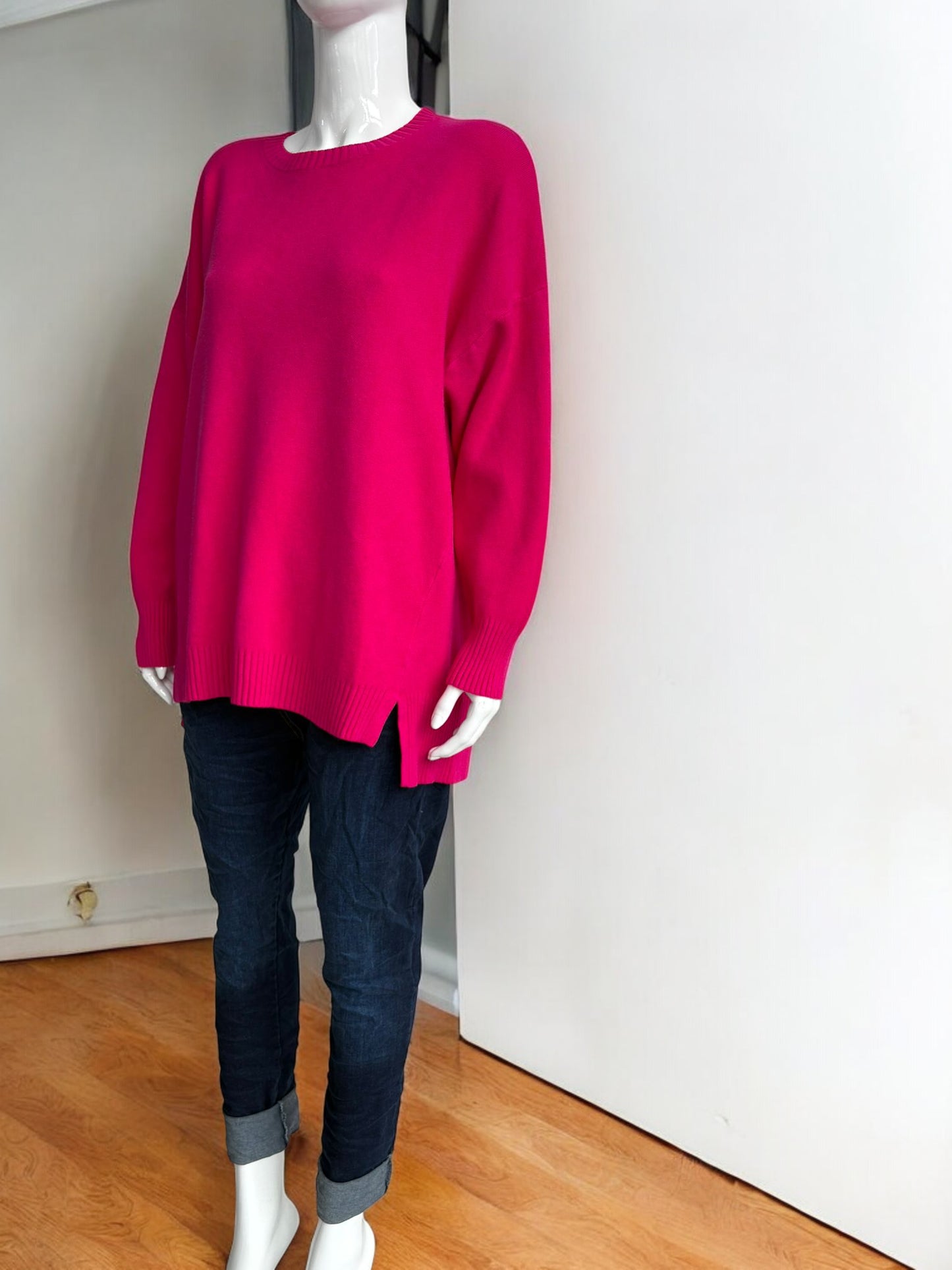 Made in Italy Soft Knit Split Hem Jumper