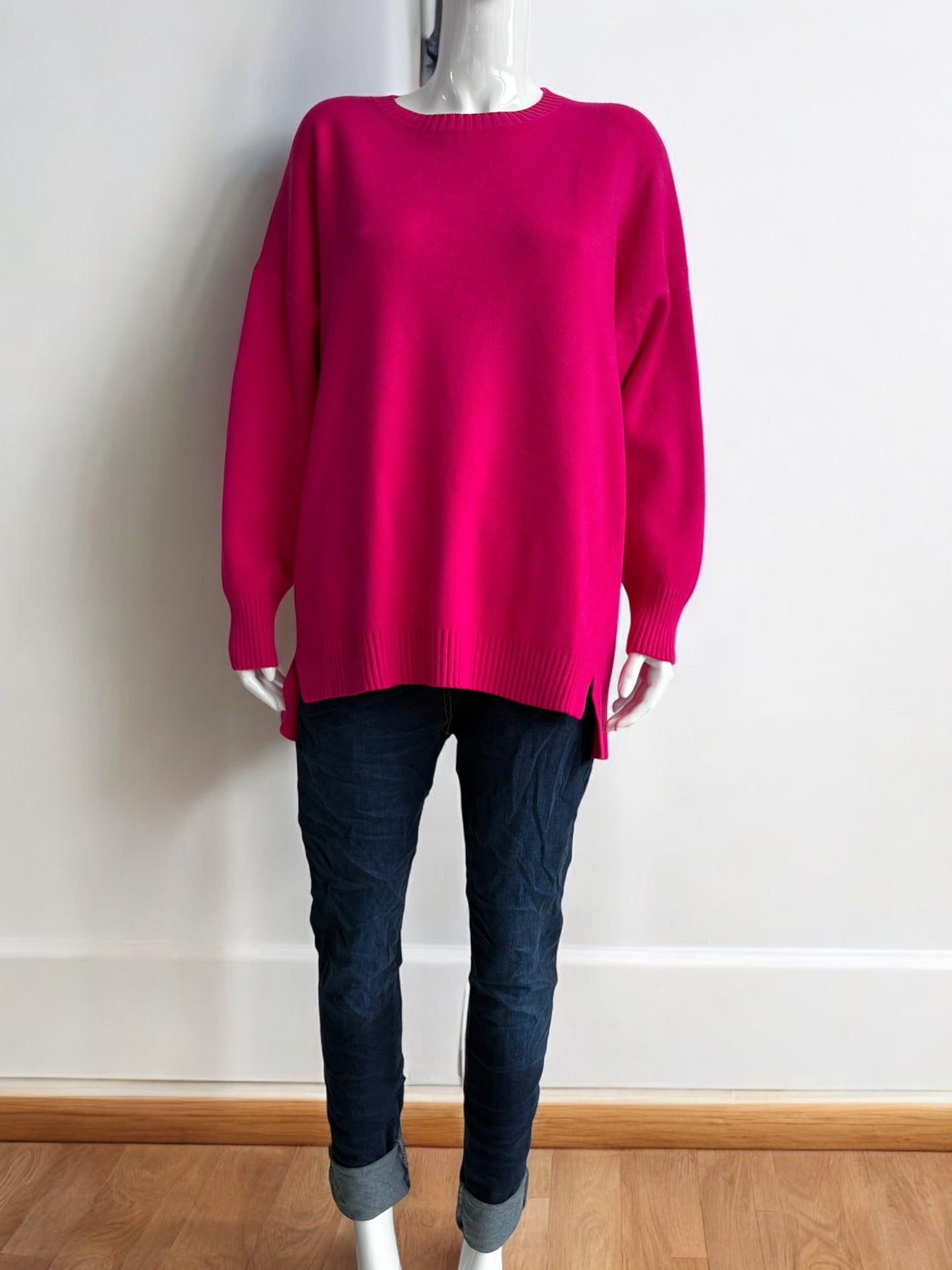 Made in Italy Soft Knit Split Hem Jumper