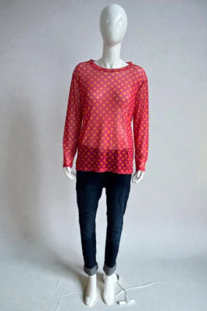 Made in Italy Polkadot Mesh Tops.