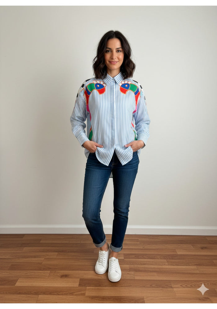 Zeta otto Printed Stripe Shirt
