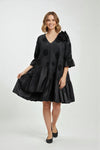 Made in Italy V Neck Pattern Dress Partywear