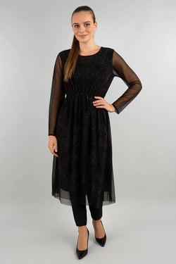 Leopard Print Stretchy Tulle Dress