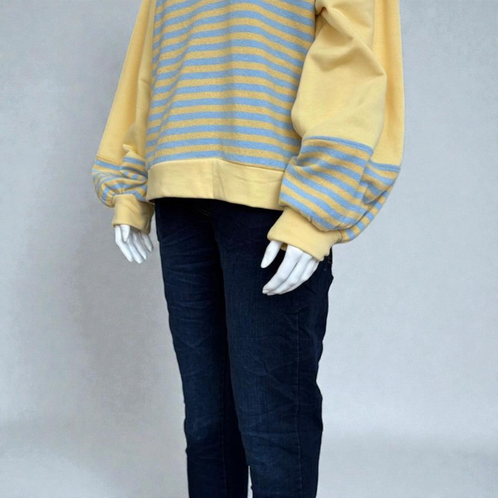 Made In Italy Striped Colorblock Long Sleeve Sweatshirt