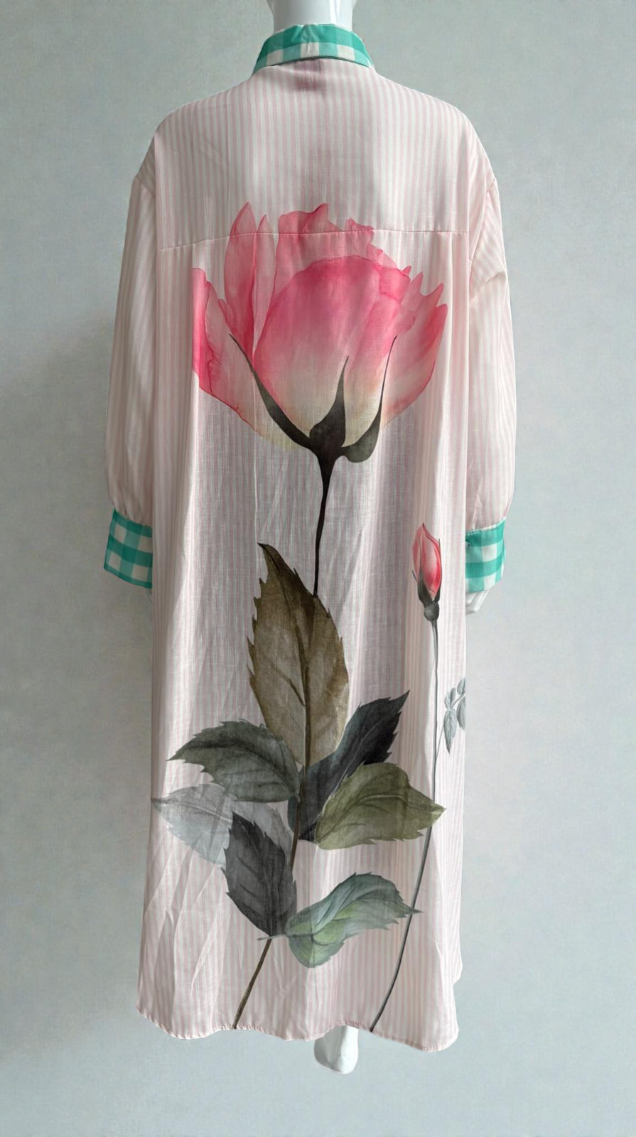 Made In Italy zeta otto striped Floral Shirt dress