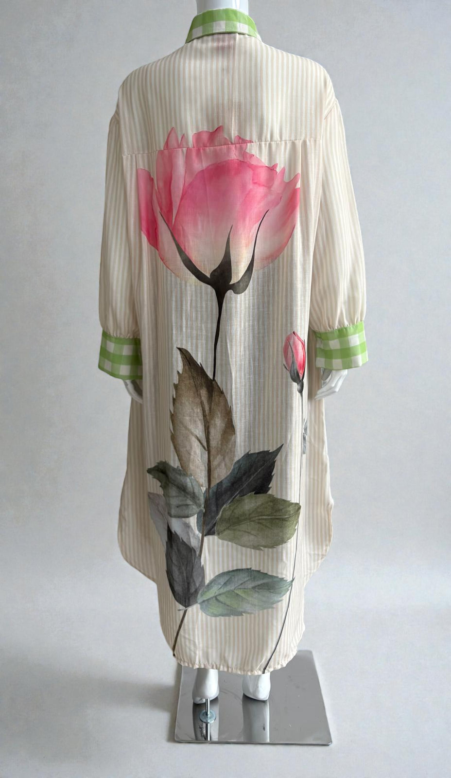 Made In Italy zeta otto striped Floral Shirt dress