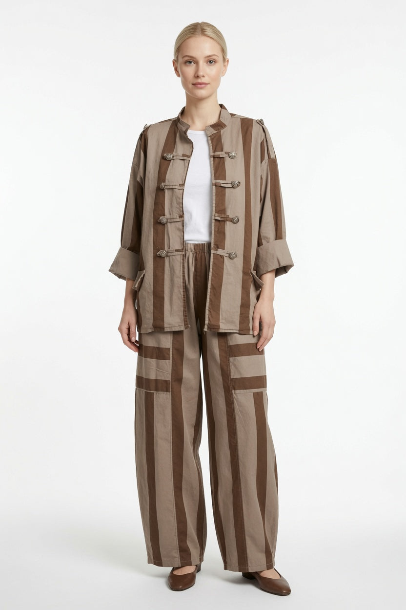 Made in Italy Stripe Military Jacket