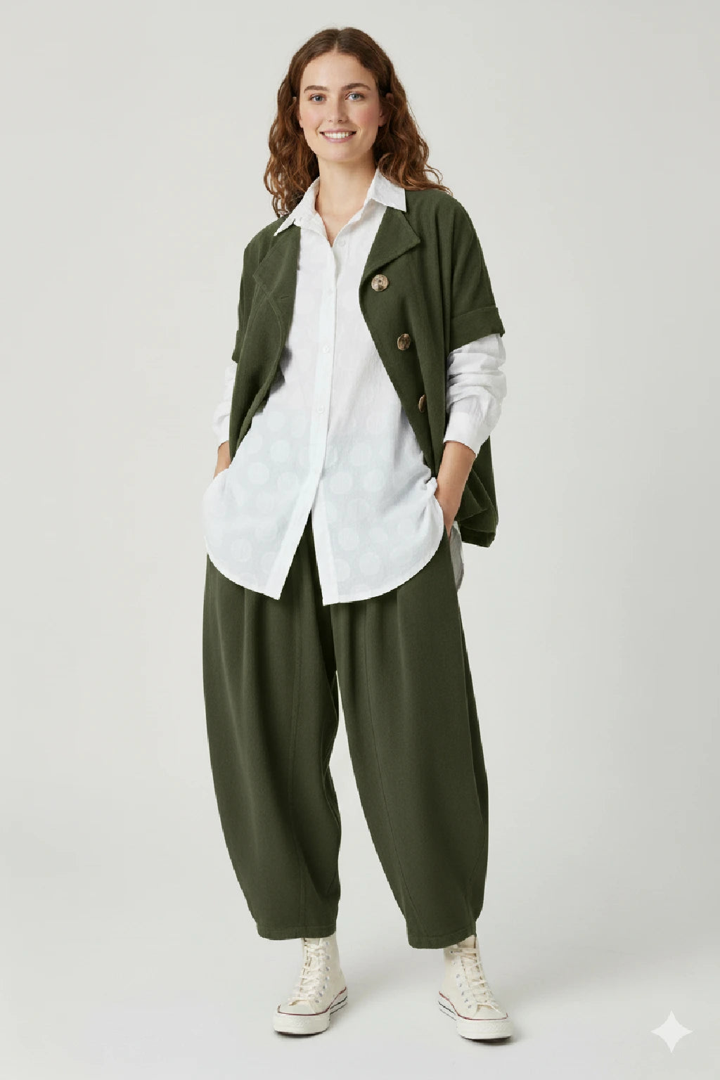 Women's Boxy Corduroy Button-Up Jacket