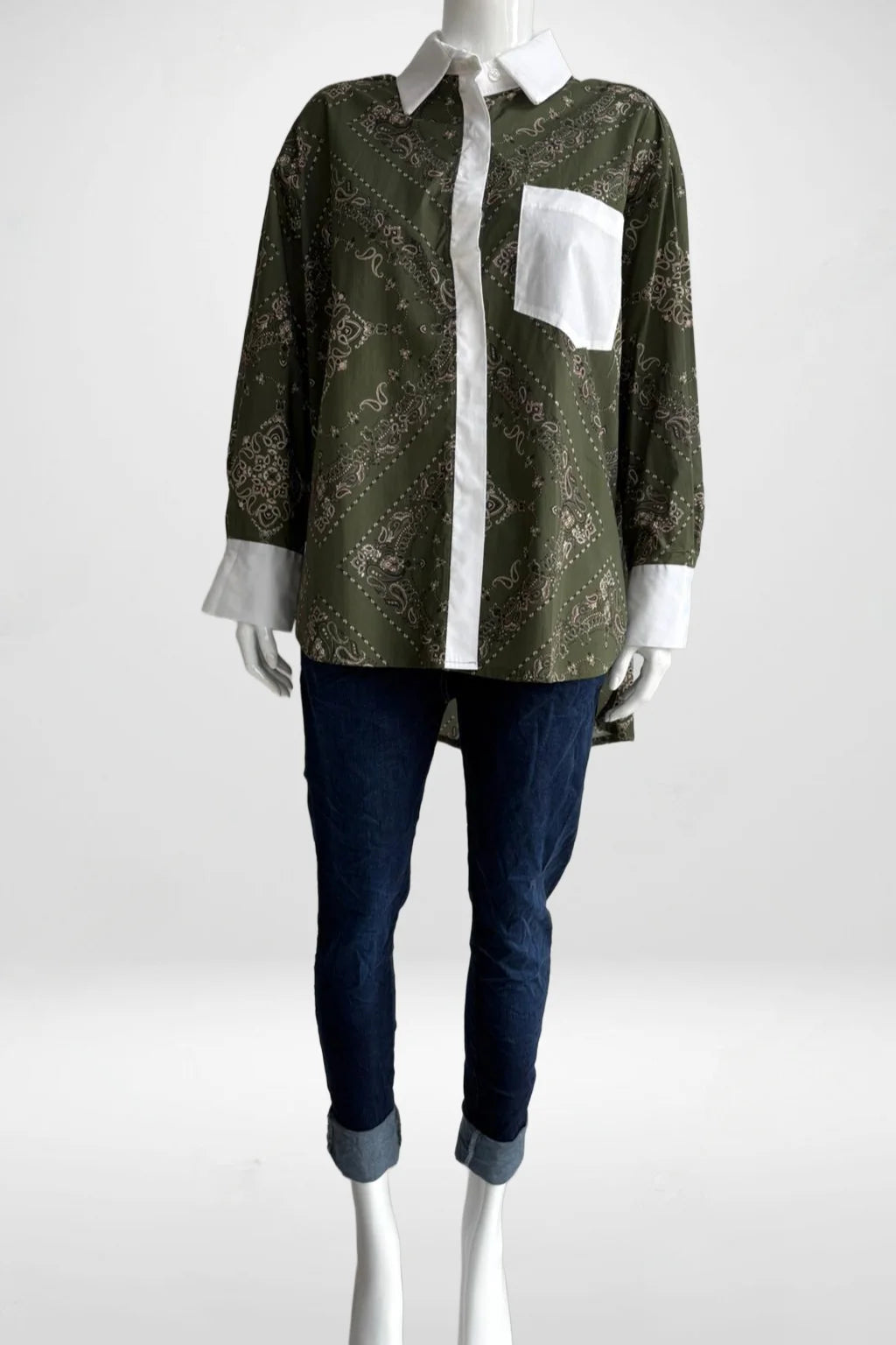 Zetaotton Printed Shirt Cuff and Collar