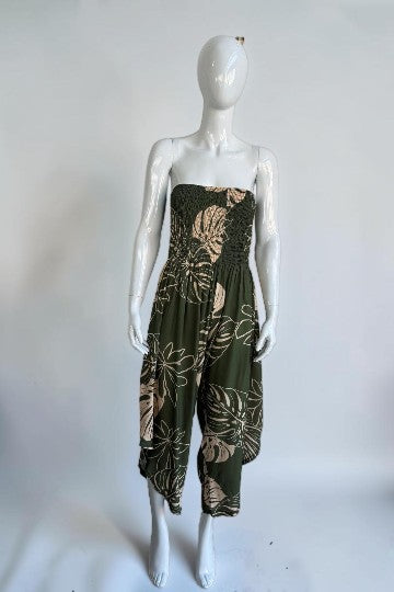Made in Italy Shirred Elasticated Bandeau Jumpsuit