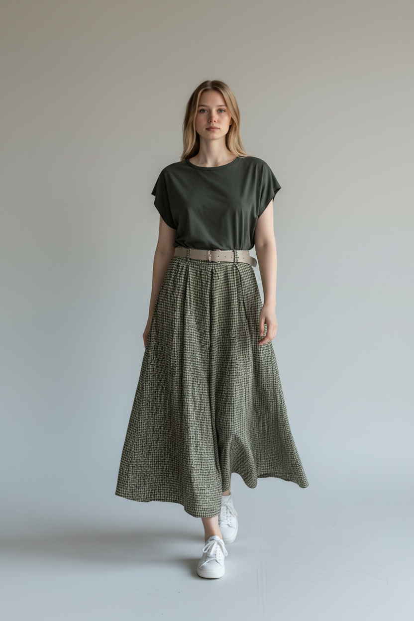 Gingham Palazzo Pant Lagenlook