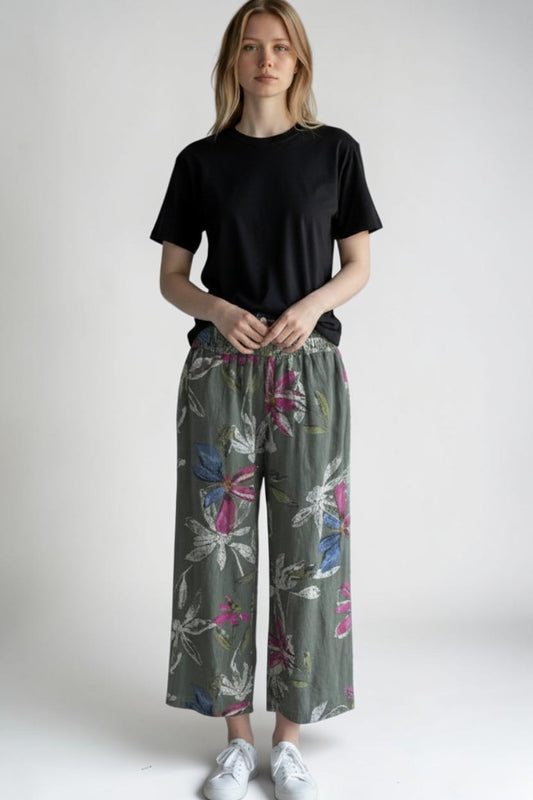 Made in Italy Print Cotton Pant