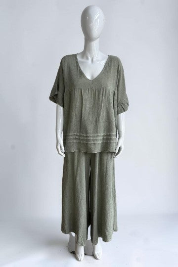 Linen Smock Top Lagenlook