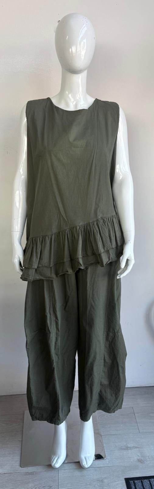 Made in Italy Cotton Frill Bottom Top