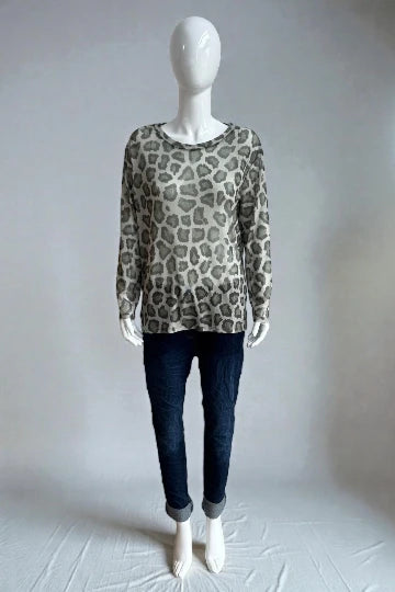 Made in Italy Leopard Print Mesh Tops