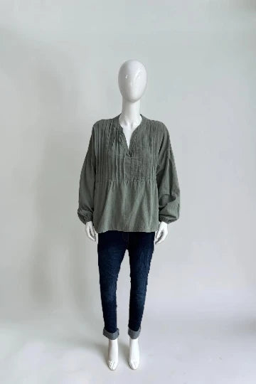 Made in Italy Pintuck Top