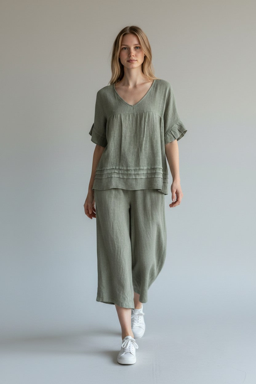 Linen Smock Top Lagenlook