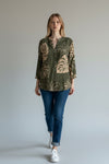 Tropical Leaf Print Blouse