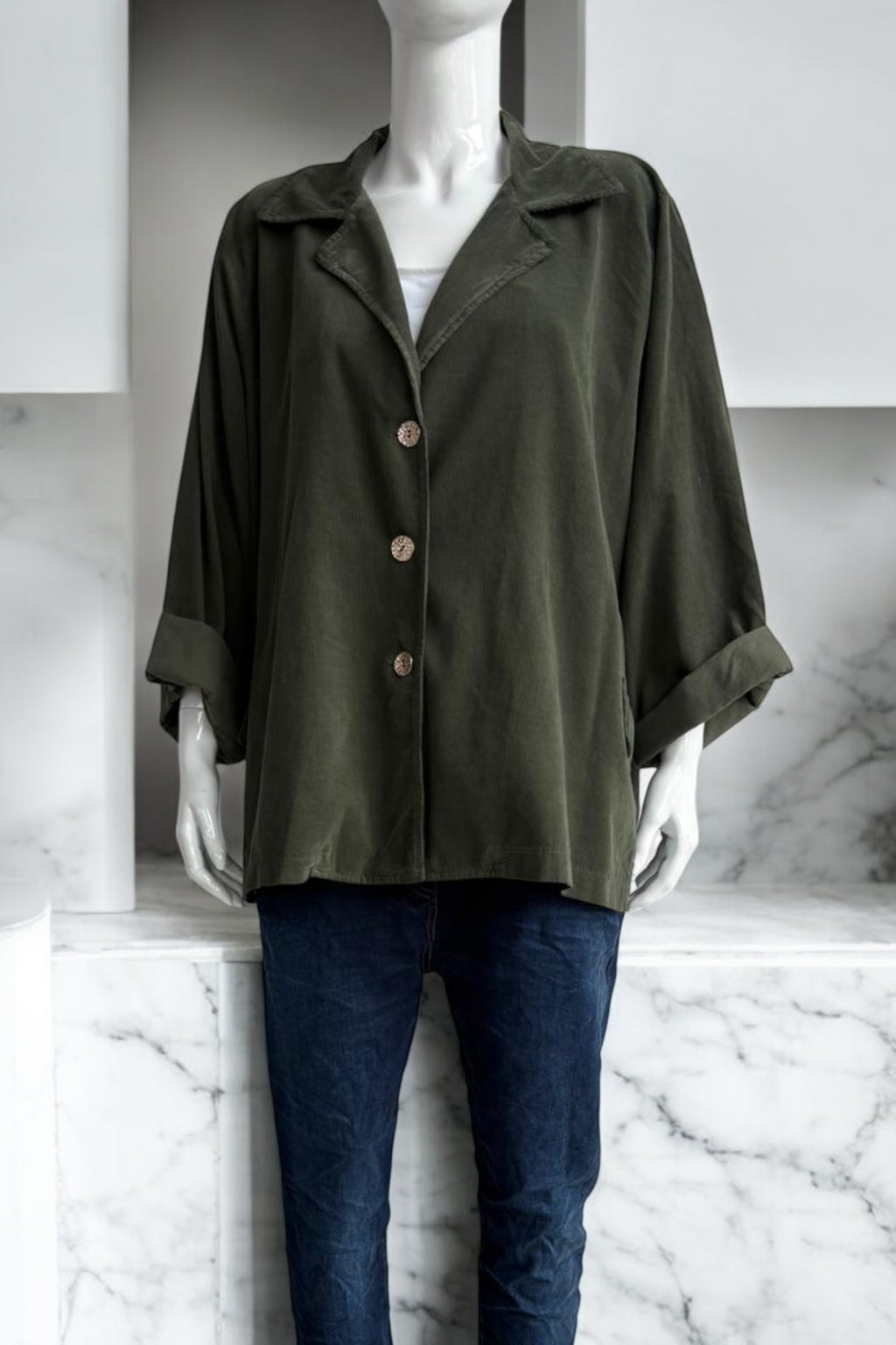 Made in Italy Corduroy Button Jacket