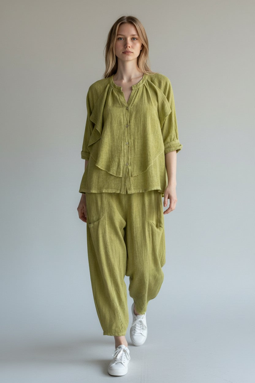 Linen Barrel Lag Pant Lagenlook