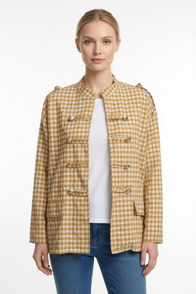 Gingham Military Jacket