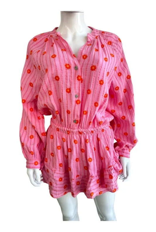 Made in Italy Cheesecloth Daisy Print Playsuit