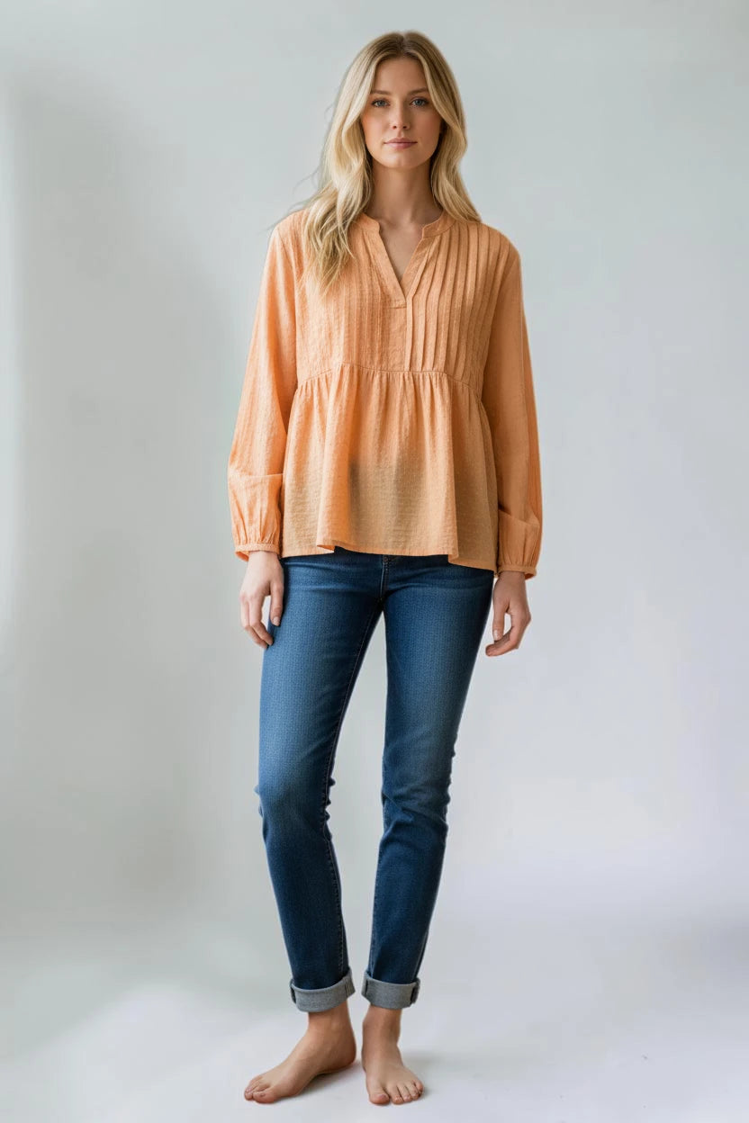 Made in Italy Pintuck Top