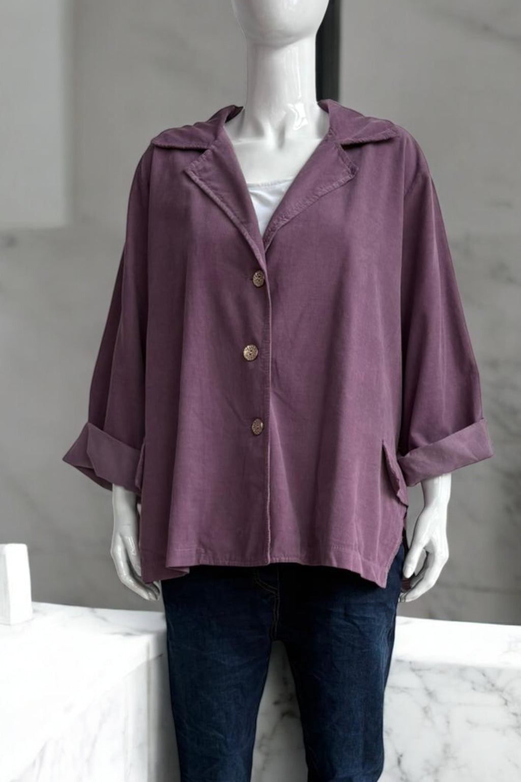 Made in Italy Corduroy Button Jacket