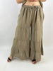 Made in Italy Linen Tier Palazzo Trousers | Wide Leg Lagenlook Pants