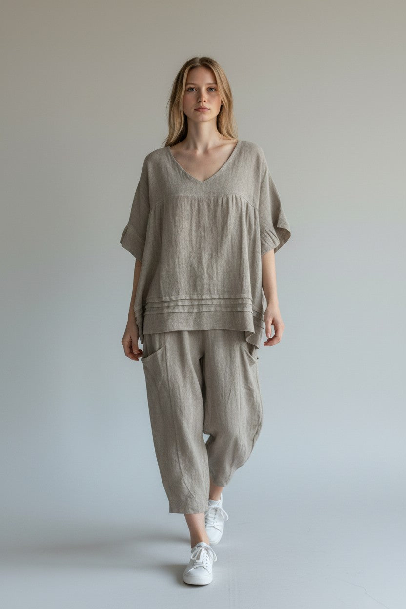 Linen Smock Top Lagenlook
