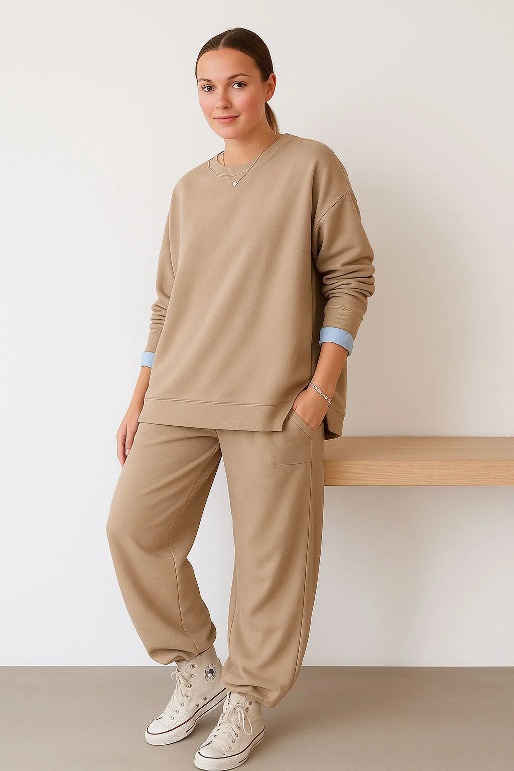 Made in Italy Split Hem Sweat Lagenlook