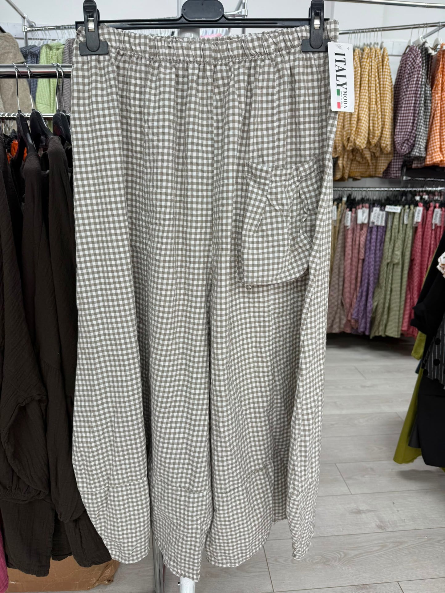 One Pocket Gingham Culottes