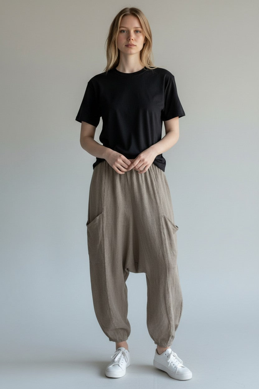 Linen Barrel Lag Pant Lagenlook