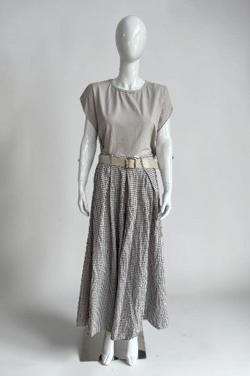 Gingham Palazzo Pant Lagenlook
