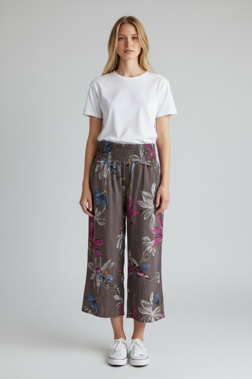Made in Italy Print Cotton Pant